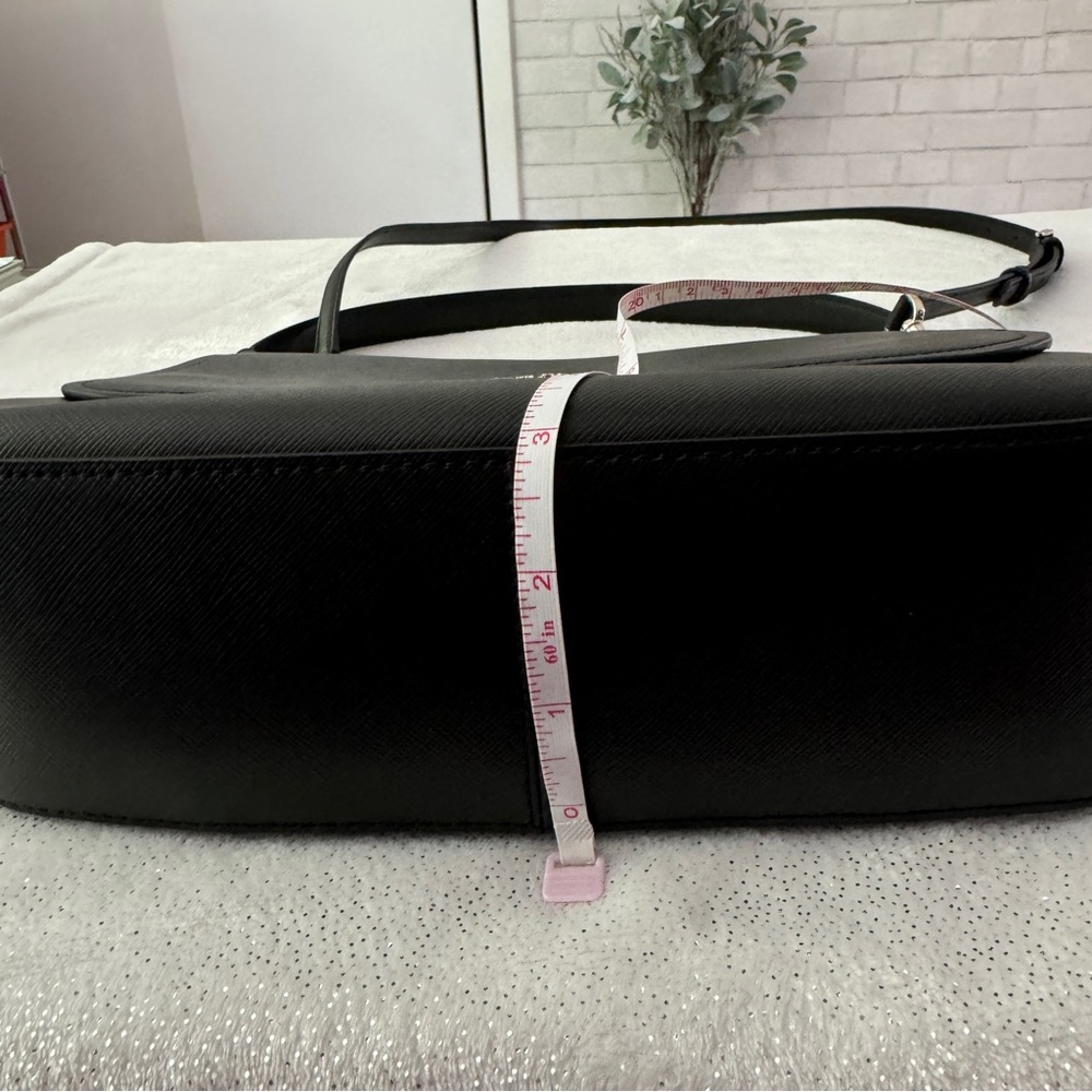 KATE SPADE Black Staci Saffiano Leather Flap Crossbody Bag - Picture 13 of 15